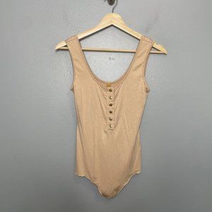 RACHEL PALLY snap henley tank bodysuit in sand size XS